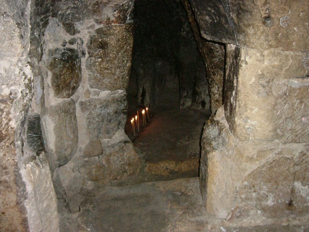 Rock-hewn tomb inside Holy Sepulchre Church