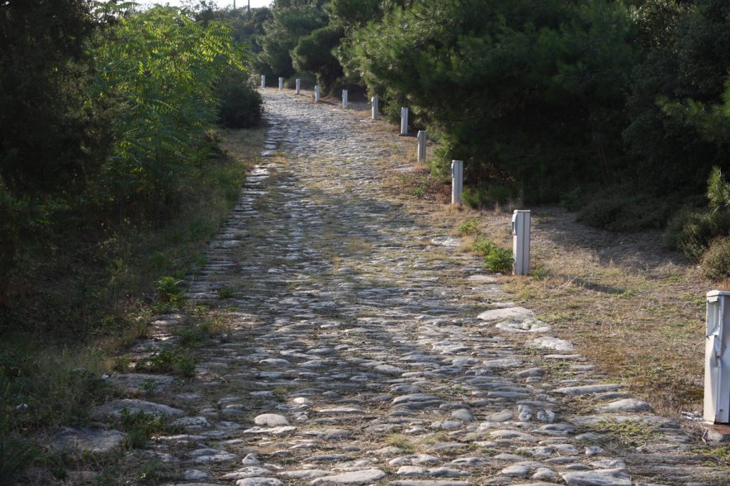 Kavala, Roman road to Philippi (the Via Egnatia).